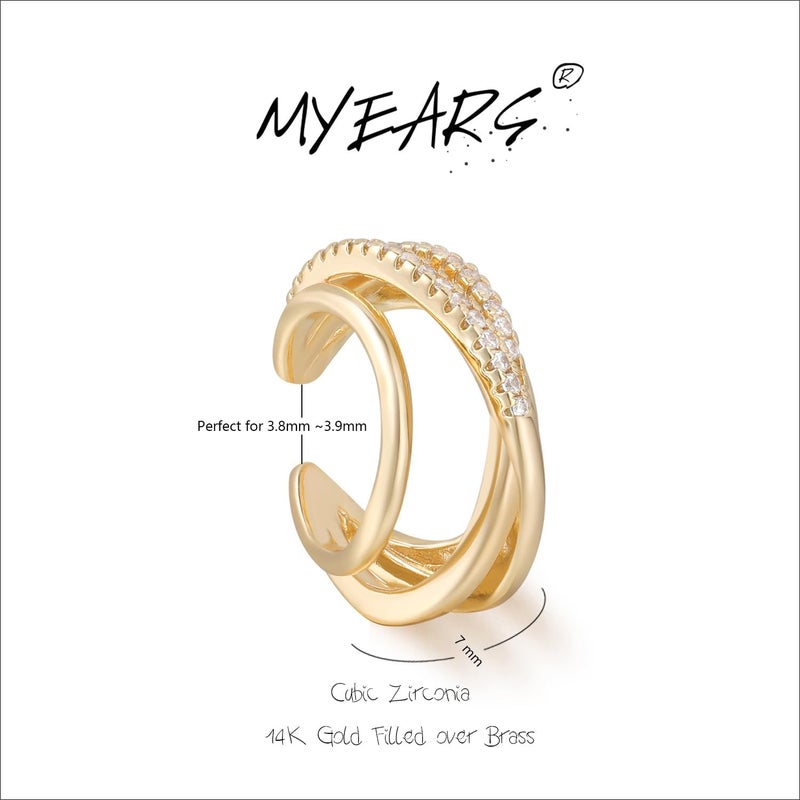 MYEARS Women Ear Cuff Earring Gold Non Pierced Ear Cartilage Clip on Wrap Hoop 14K Gold Filled Tiny Boho Beach Simple Minimalist Delicate Handmade Hypoallergenic Jewelry Gift-Sold as Single/Pair - Image 4